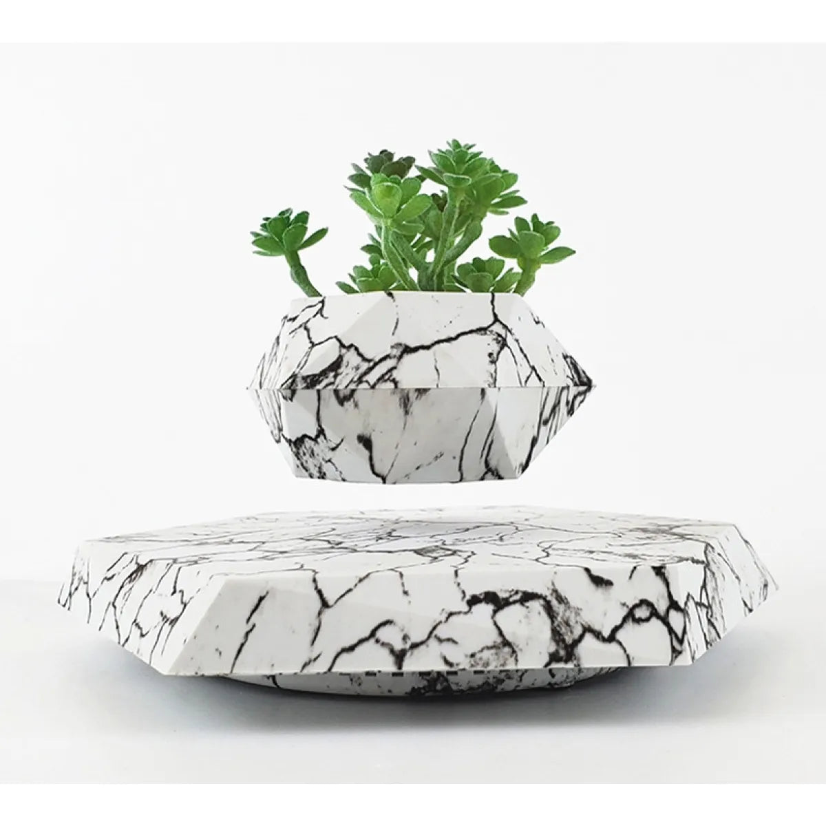 Levitating Marble Floating Plant Pot