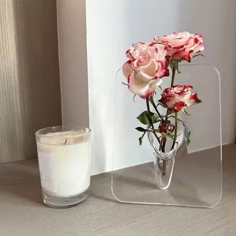 Modern Clear Acrylic Frame Flower Vase