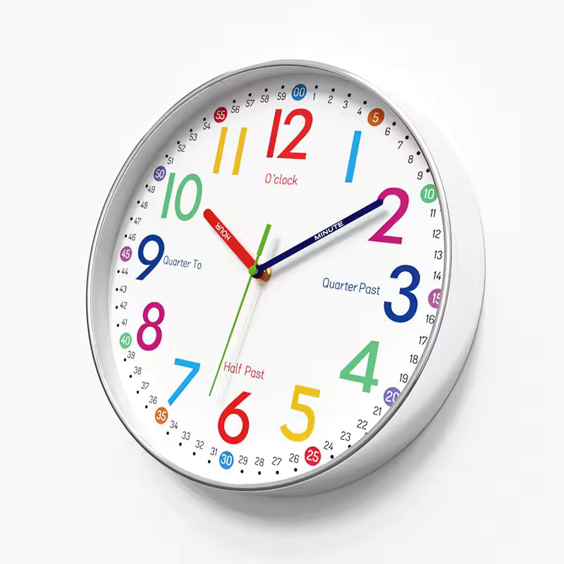 12-Inch Cartoon Educational Wall Clock