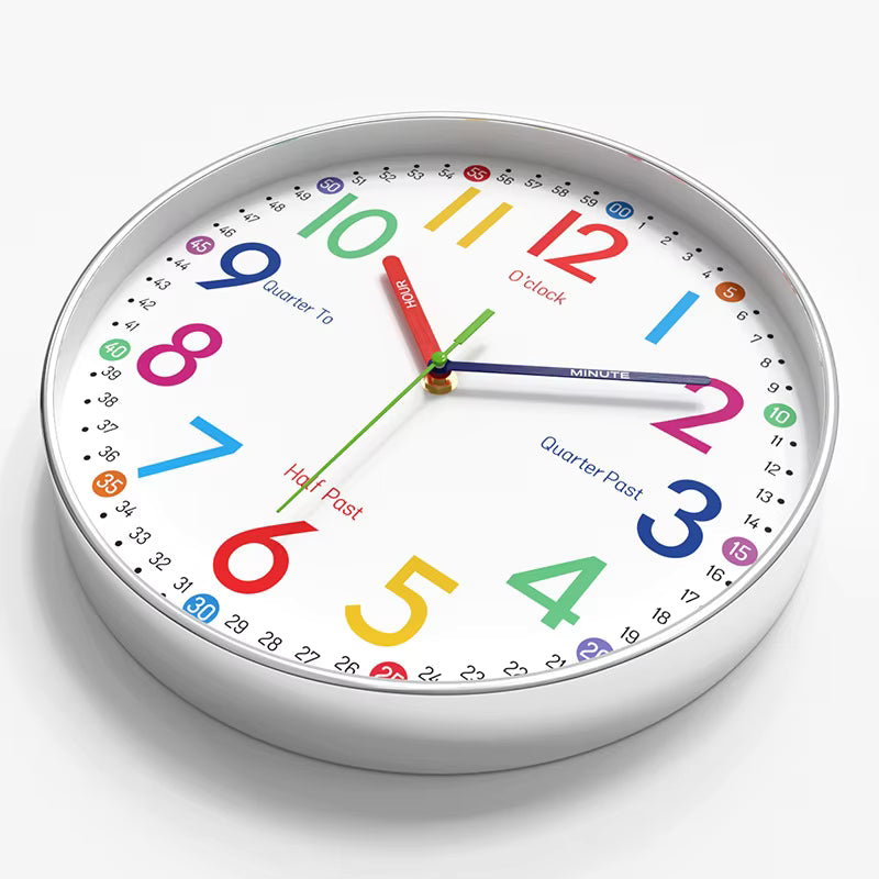 12-Inch Cartoon Educational Wall Clock