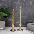 Gold Metal Taper Candle Holders – 2 Pcs