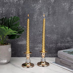 Gold Metal Taper Candle Holders – 2 Pcs