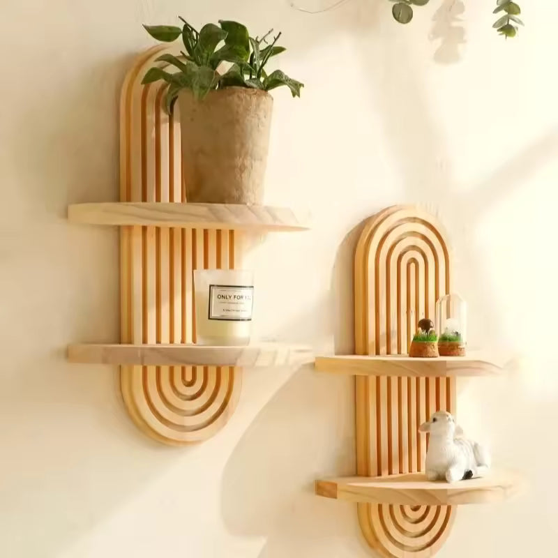 Modern Wooden Wall-Mounted Shelf