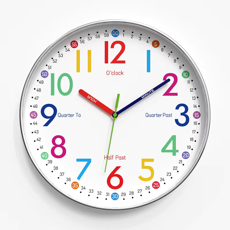 12-Inch Cartoon Educational Wall Clock