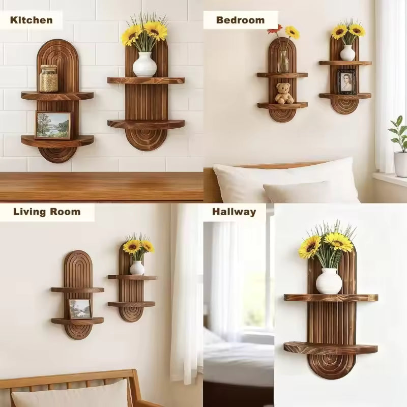 Modern Wooden Wall-Mounted Shelf