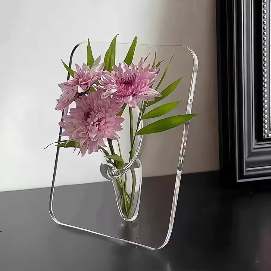 Modern Clear Acrylic Frame Flower Vase