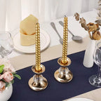 Gold Metal Taper Candle Holders – 2 Pcs