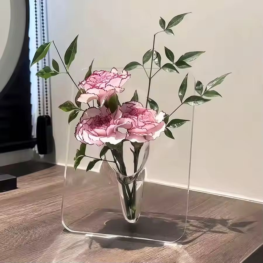 Modern Clear Acrylic Frame Flower Vase